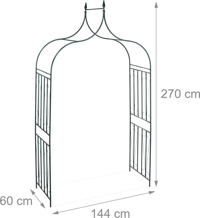 Actual product image Relaxdays Pointed Metal Rose Arch (60 cm, 144 cm)