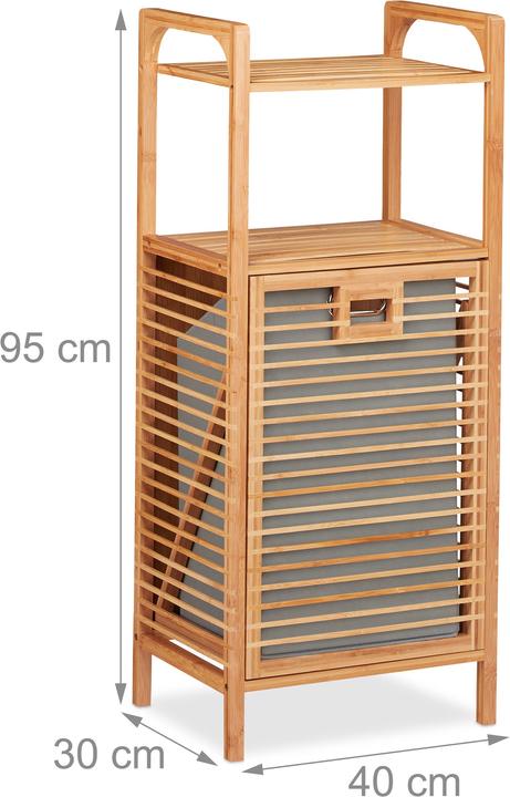 Immagine prodotto Relaxdays Mobiletto con cesto portabiancheria (40 x 30 x 95 cm)