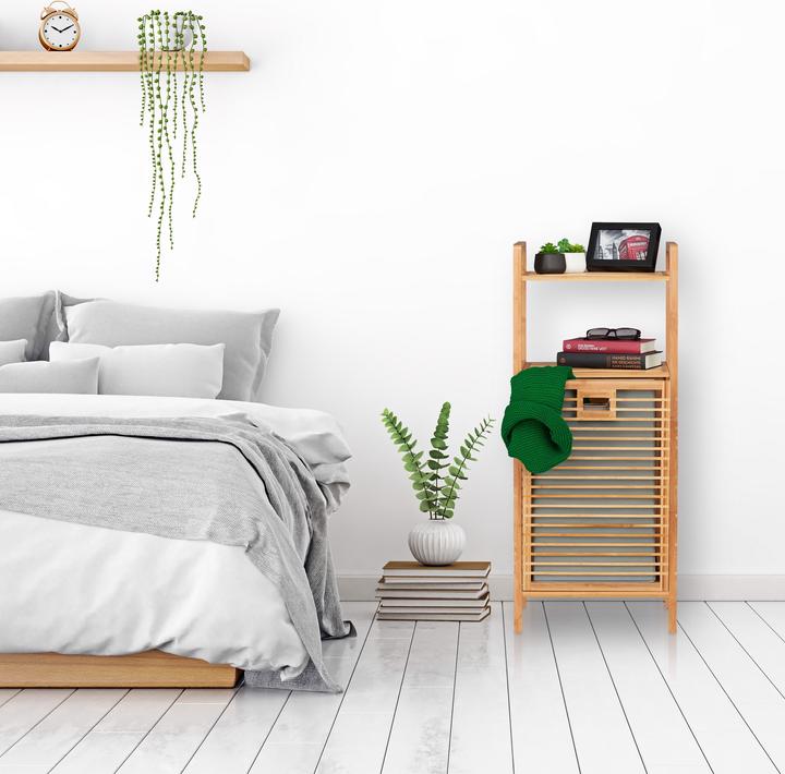 Immagine prodotto Relaxdays Mobiletto con cesto portabiancheria (40 x 30 x 95 cm)