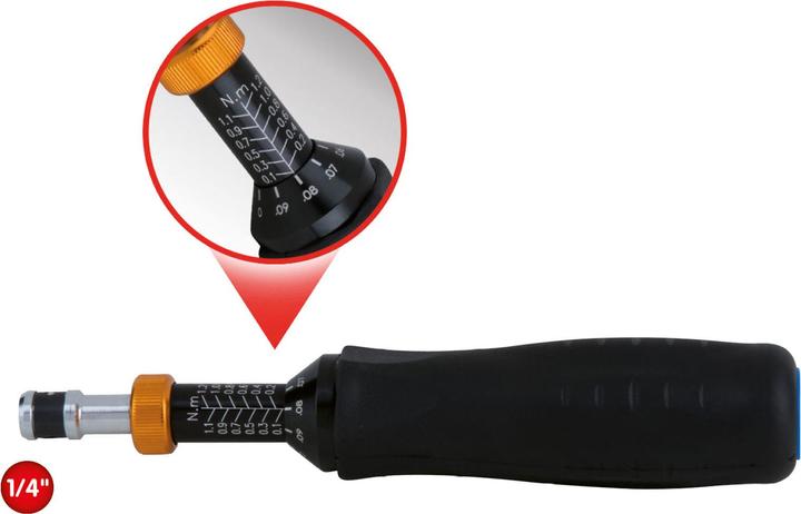 Produktbild KS Tools 1/4" Drehmomentschraubendreher, Skale (mechanisch), 10 - 120 cNm (1/4", 10 Nm, 120 Nm)