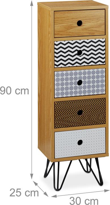 Produktbild Relaxdays Beistellschrank (30 x 25 x 90 cm)