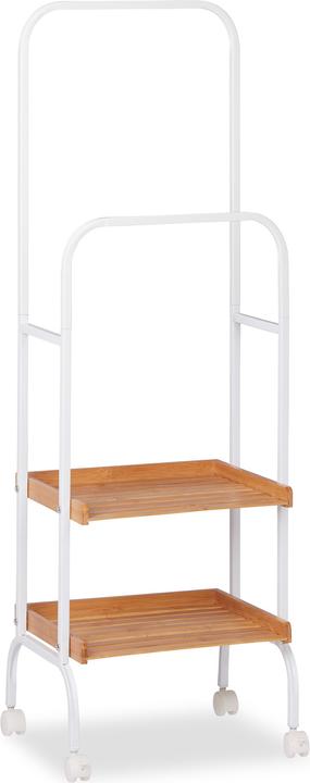 Actual product image Relaxdays Valet Stand on Wheels, Clothes Rail With 2 Tiers
