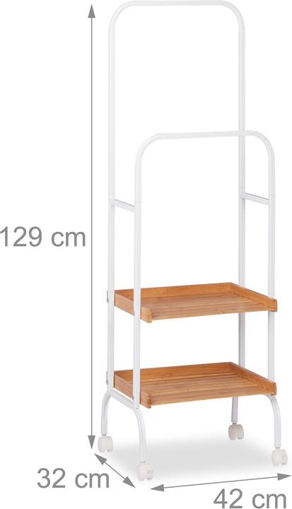 Actual product image Relaxdays Valet Stand on Wheels, Clothes Rail With 2 Tiers