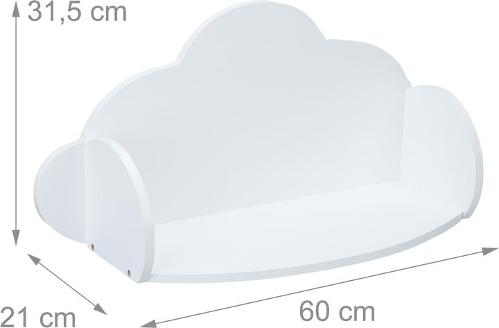 Immagine prodotto Relaxdays Mensola da Parete a Nuvola, MDF (60 x 21 x 31,5 cm)