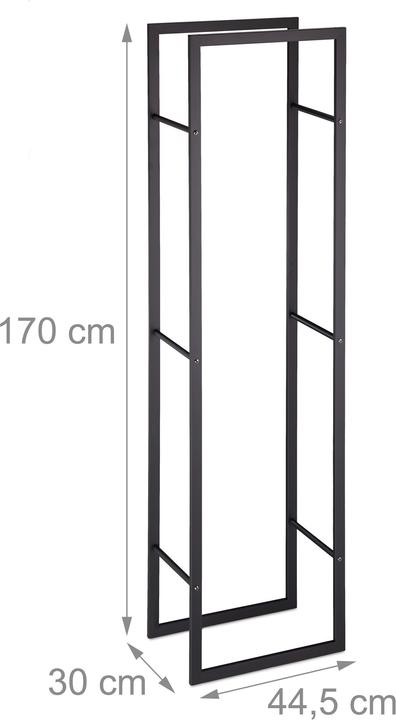 Actual product image Relaxdays Tall Firewood Rack (44.5 x 30 x 170 cm)