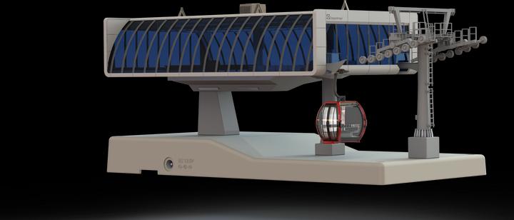 Actual product image Jägerndorfer Cableway H0 D-Line Set white/grey 6 Omega V+1 pcs.