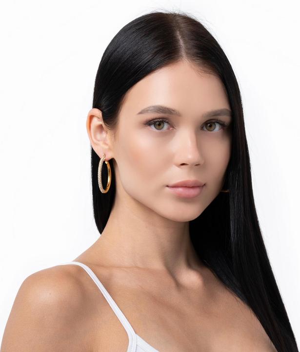 Image du produit Sensora Jewelry Boucles d'oreilles Glitter Hoops (Acier inoxydable)