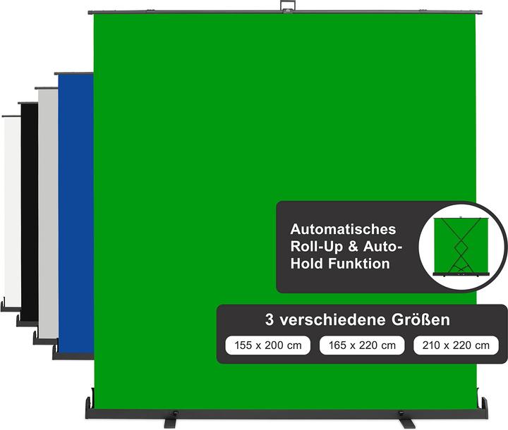 Immagine prodotto Walimex pro Pannello roll-up sfondo verde 210x220 (220 cm, 220 cm)