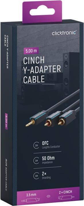 Image du produit Goobay Câble adaptateur MP3 Clicktronic (5 m, Jack 3,5 mm (AUX), RCA)