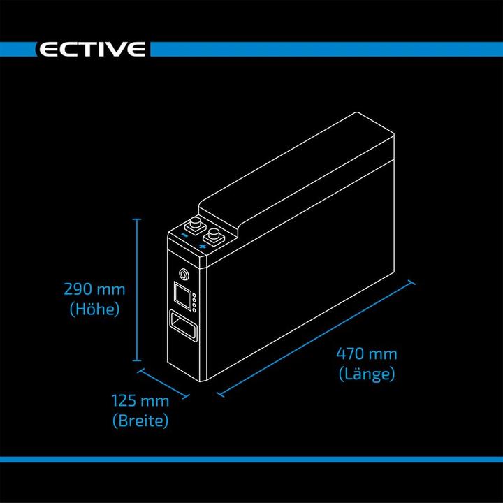 Actual product image Ective LC 120 SLIM BT 12V LiFePO4 Lithium supply battery 120Ah (12 V, 120 Ah)