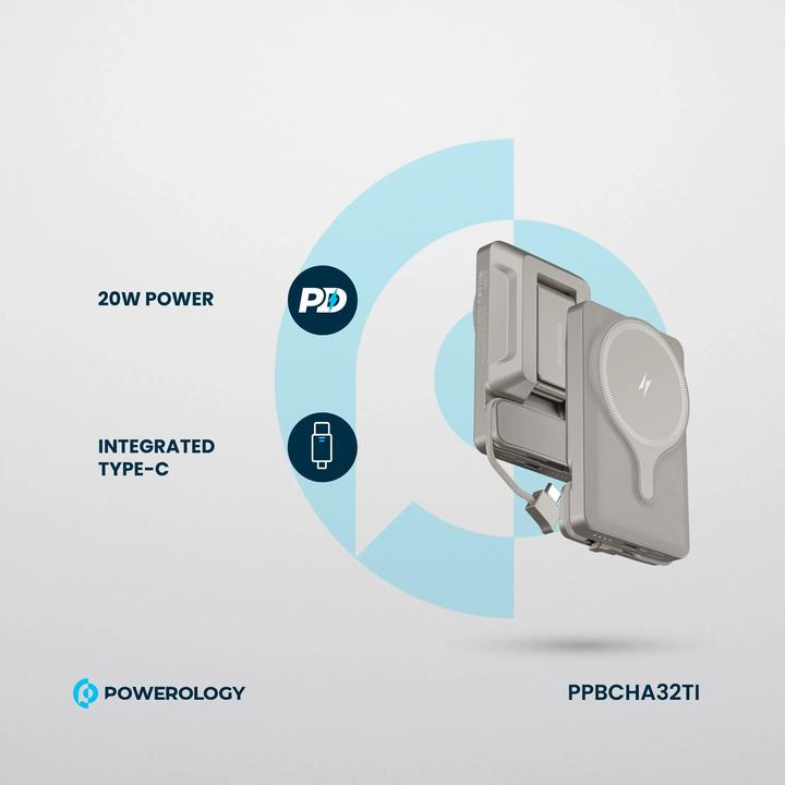 Actual product image Powerology Car Mount 5000mAh Power Bank With Magnetic Wireless Charger (5000 mAh, 15 W)