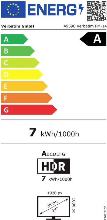Energy Label Verbatim PM-14 (1920 x 1080 pixels, 14")