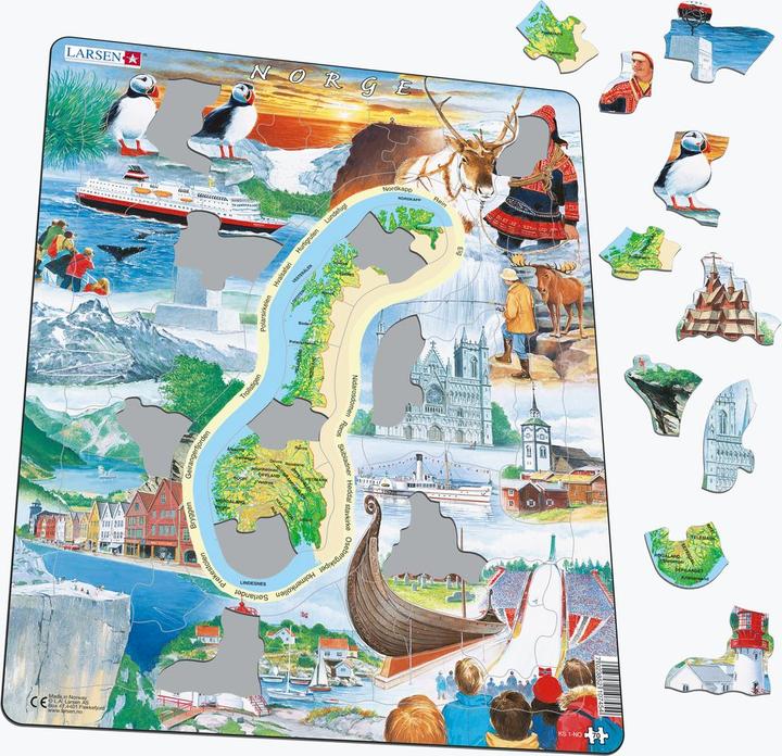 Produktbild Larsen Puzzle - Sehenswürdigkeiten in Norwegen