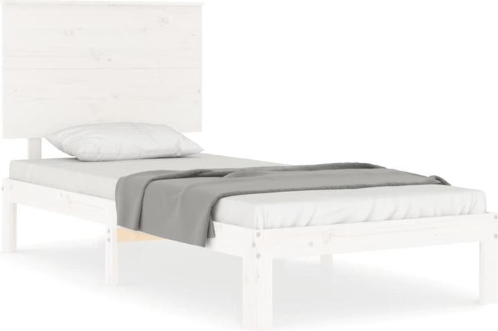 Produktbild VidaXL Massivholzbett mit Kopfteil Weiss 5FT King Size (150 x 200 cm)