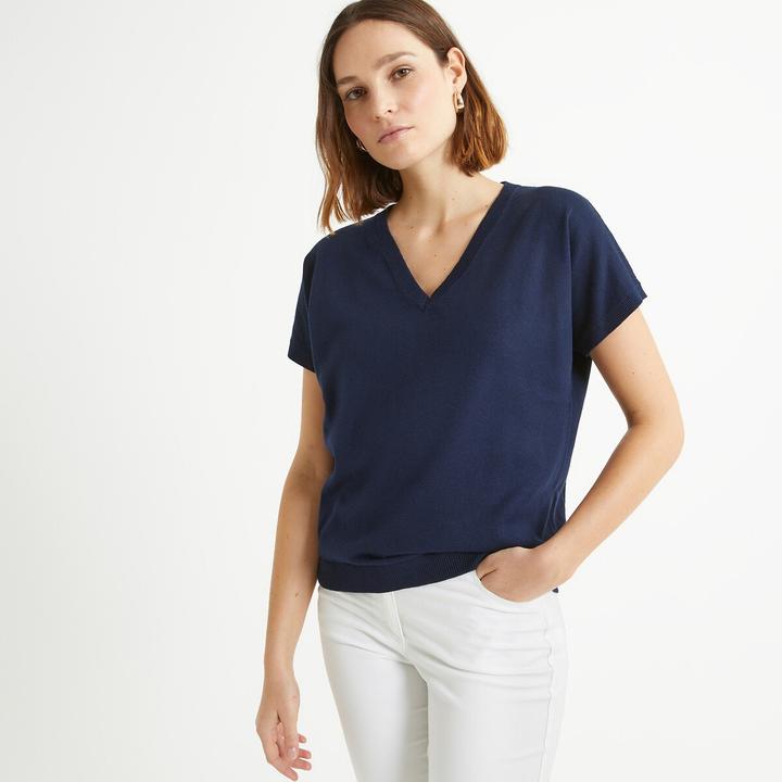 Immagine prodotto Anne Weyburn Maglia a maglia fine con scollo a V e maniche corte (42)