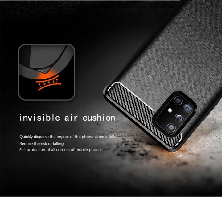 Produktbild Cadorabo TPU Ultra Slim carbon edelstahl Kombi Cover (Samsung Galaxy A71 5G)