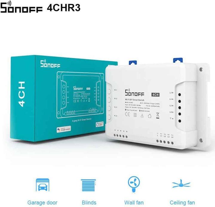 Produktbild Sonoff 4CHR3 - 4-gang Wi-Fi Smart Switch (Schaltaktor)