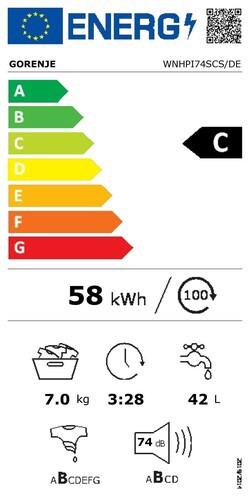 Energie-Label Gorenje WNHPI74SCPS/DE (7 kg, Links)