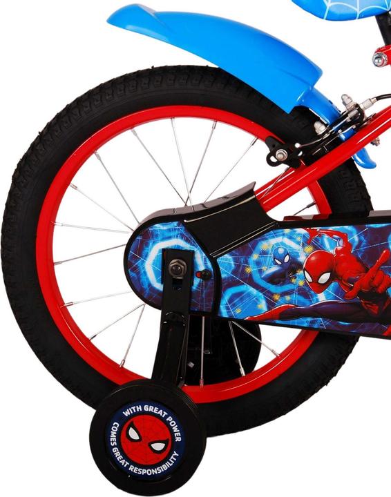 Produktbild Spiderman Marvel 16 Zoll Kinderfahrrad blau/rot mit zwei Handbremsen - Sicherheit, Komfort und Spass