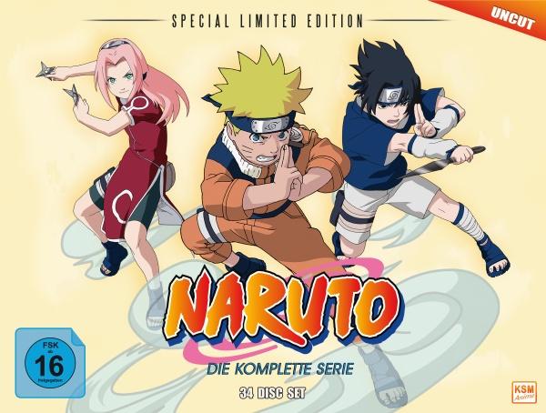 Actual product image Naruto uncut The complete series Special Limited Editi (DVD, 2002, German)