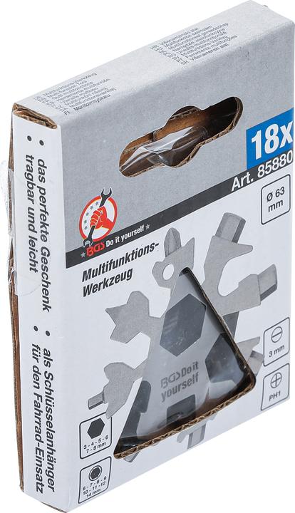 Produktbild BGS Multifunktions-Werkzeug Schneeflocke 18-in-1 Edelstahl (18 Funktionen)