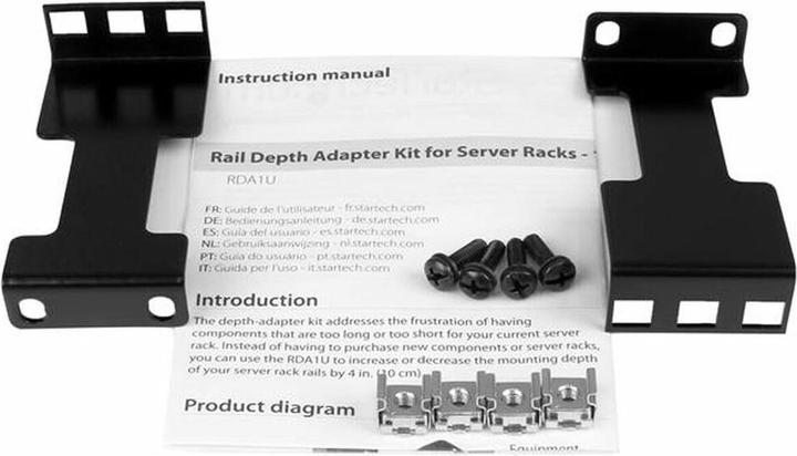 Image du produit StarTech Adaptateur De Profondeur De Rack 4po - 1u
