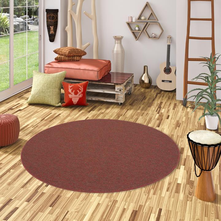 Actual product image Snapstyle Bentzon Natur Flachgewebe Teppich Rund (100 x 100 cm)