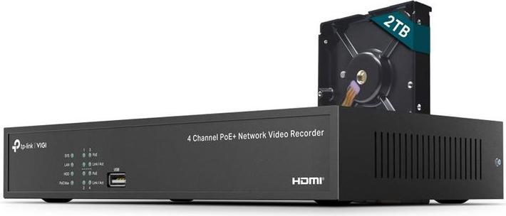 Actual product image TP-Link NET VIDEO RECORDER 4CH/VIGI NVR1104H-4P (Network Video Recorder (NVR))