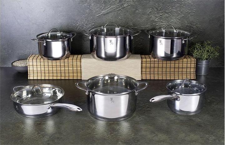 Actual product image BerlingerHaus BH6661 12 pcs cookware set Silver Jewellery Collection stainless (Pan set + pot set, Aluminium)