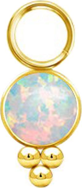 Produktbild Star Piercing Anhänger vergoldet Opal weiss mit Kugeln (Chirurgenstahl 316L, ohne Messing)