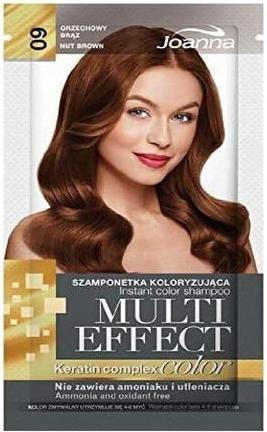 Actual product image Joanna Multi Effect Keratin Complex Colour Instant Colour Shampoo 09 Walnut Brown 35G (Liquid shampoo)