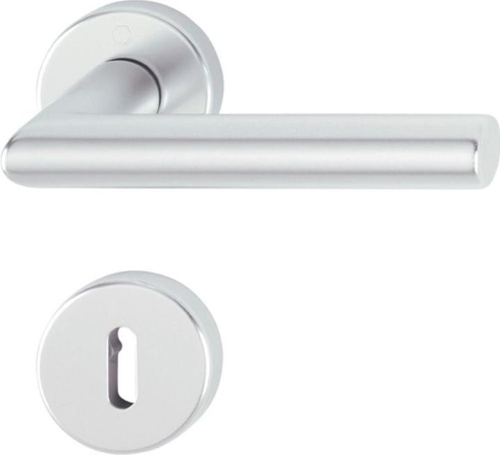 Actual product image Hoppe Rosette set Amsterdam 1400/42KV/42KVS Aluminium F1 round OB DIN left / right D/D (Door handle)