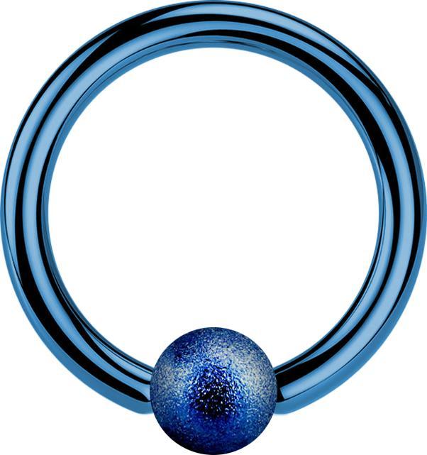 Star Piercing Micro Ball Closure Ring dunkelblau gesprenkelt (Chirurgenstahl 316L)