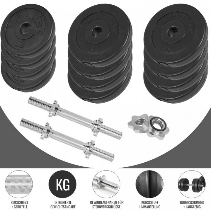 Immagine prodotto Gorilla Sports Set di manubri (4 x 1,25 kg, 8 x 2,5 kg)