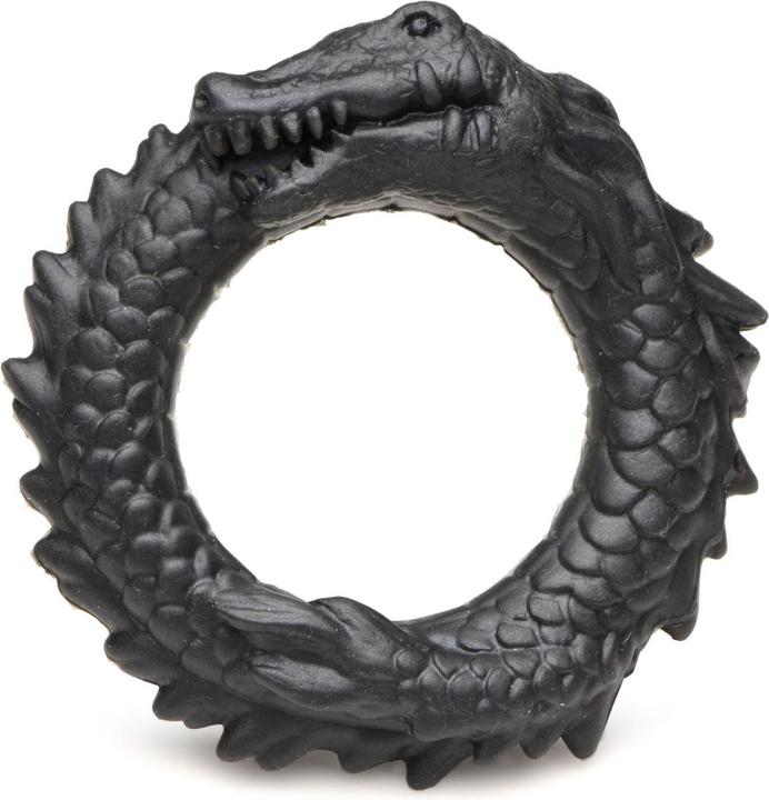 Creature Cocks XR Brands Zwarte Caiman Silicone Penisring Zwart (4 cm)