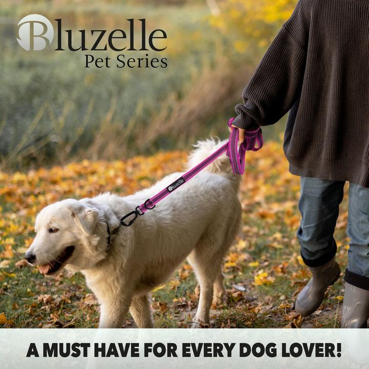 Image du produit Bluzelle 3m laisse de chien, double laisse avec mousqueton, réglable (Chien)