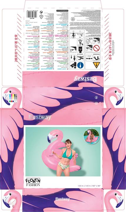 Actual product image Bestway Luxury Flamingo 153x143cm