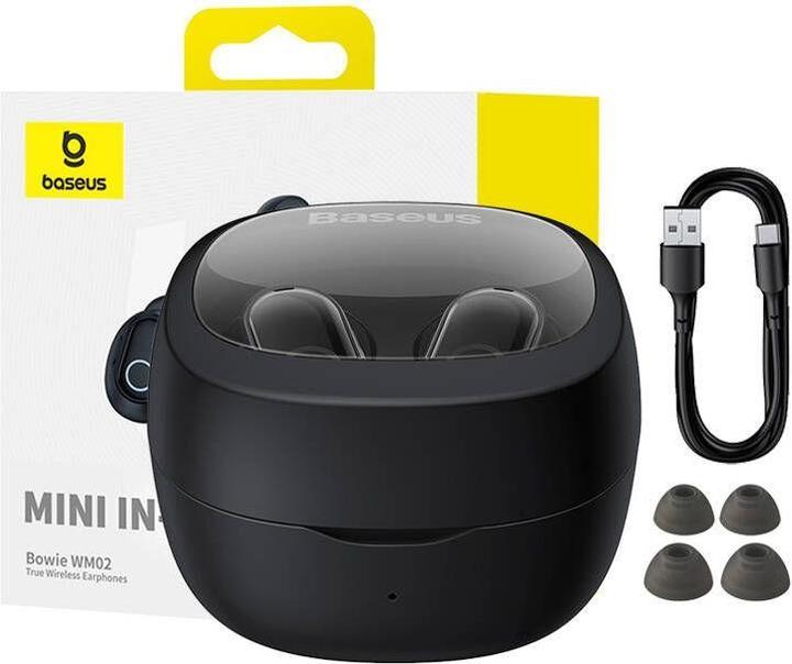 Actual product image Baseus Wireless headphones Bowie WM02 TWS, Bluetooth 5.0 (black) OS (5 h, Wireless)
