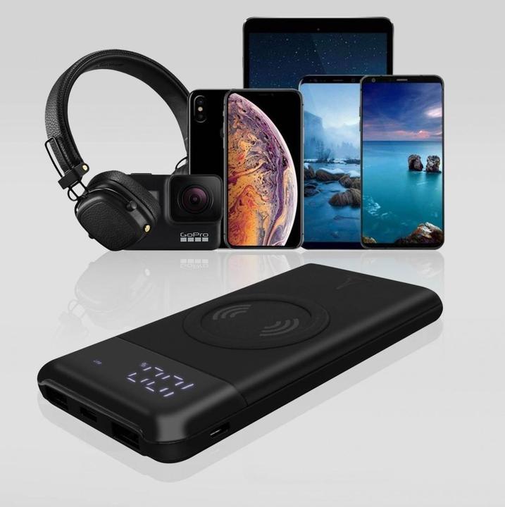 Immagine prodotto Akashi ALTPB8000WIRL 2x USB + porta USB-C e caricatore QI (10000 mAh)