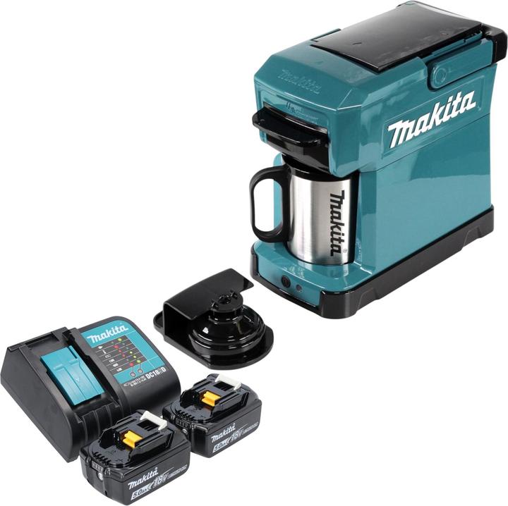 Produktbild Makita DCM 501 ST2 Akku Kaffeemaschine 12 V max. / 18 V + 2x Akku 5,0 Ah + Ladegerät