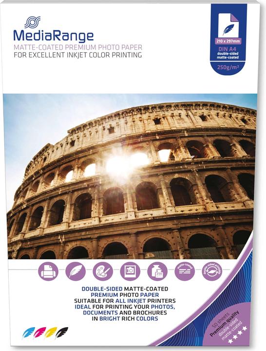 Image du produit MediaRange Papier photo (250 g/m², A4, 50 x)