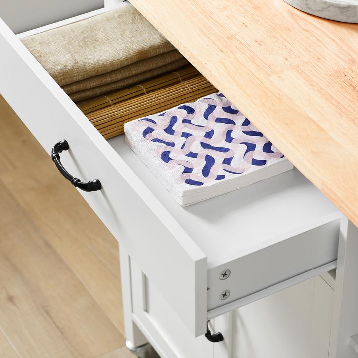Produktbild SoBuy Design Küchenschrank Weiss Küchenwagen mit Schubladen