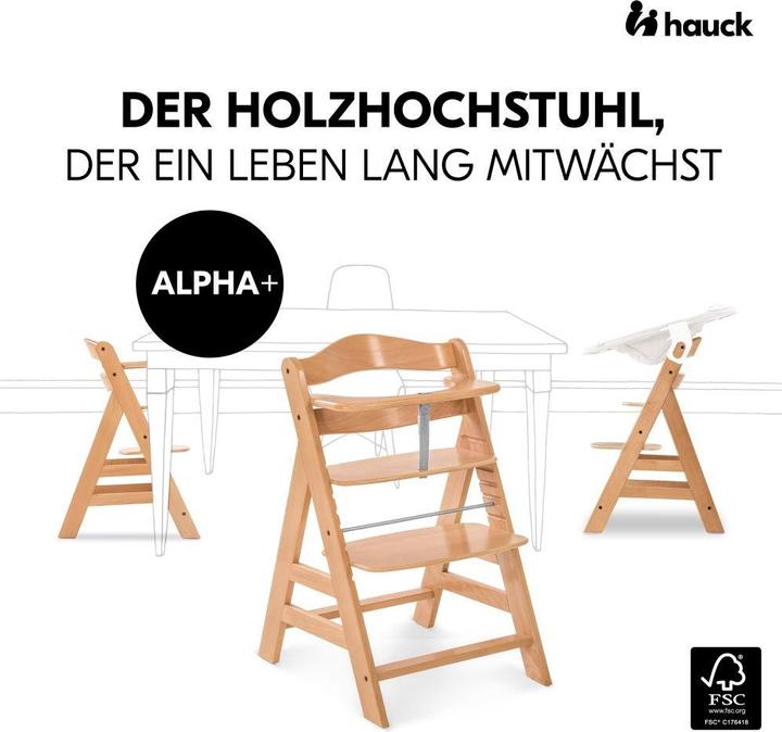 Actual product image Hauck Highchairs Highchair Alpha Plus Nature in economy set - incl. (Highchair)