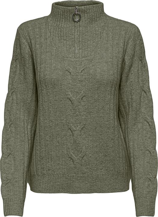 JdY Reissverschluss-Zopfstrick- Strickpullover (L)