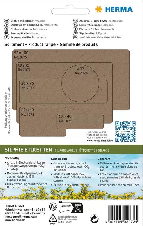 Immagine prodotto Herma Etichette multiuso in carta di erba