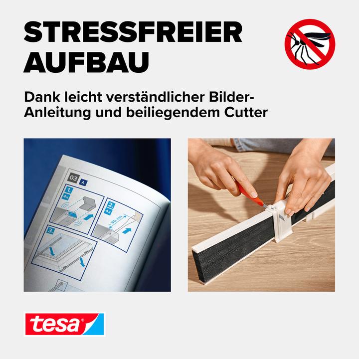 Actual product image tesa Aluminium pleated insect screen for roof windows, roller blind, telescopic, easy installation (164 x 102 cm)