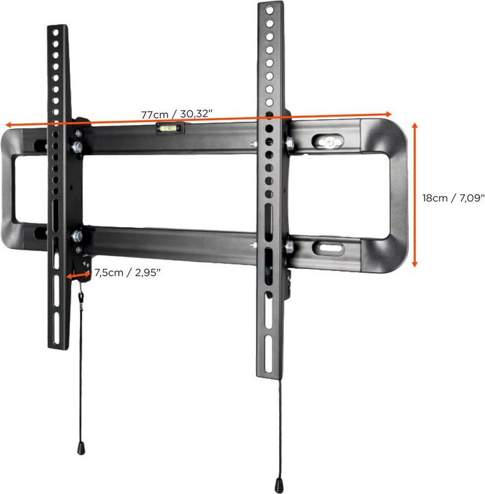 Actual product image Celexon Fixed-T7075 - Bracket - for LCD TV - Black - Screen size: 106.7-177.8 cm ( (Wall, 70", 45 kg)