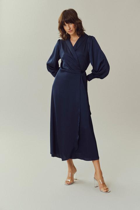 Actual product image Vila Long-sleeved midi wrap dress (38)