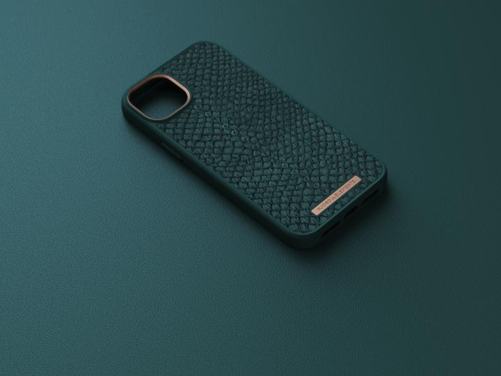 Immagine prodotto Njord Custodia rigida Salm.Leather Magsafe verde (Apple iPhone 14 Plus)