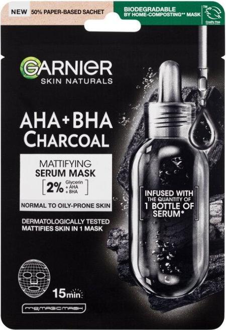 Produktbild Garnier ack Textile Mask With Seaweed Extract Pure Charcoal Skin Natura L S (Black Tissue Mask) 28 (28 ml)